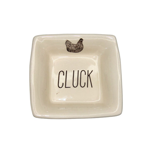Square Ceramic Dish - Cluck
