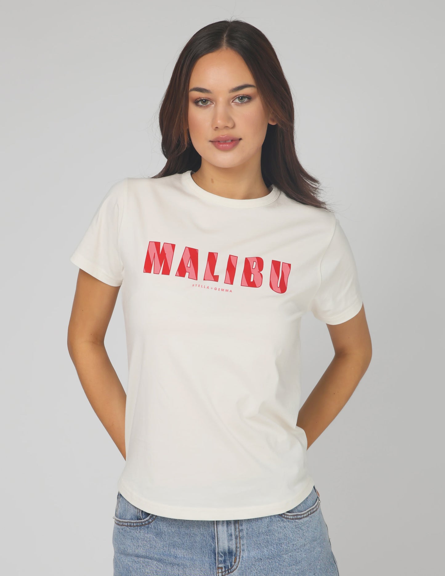 Ace Tee - White Malibu Stripes