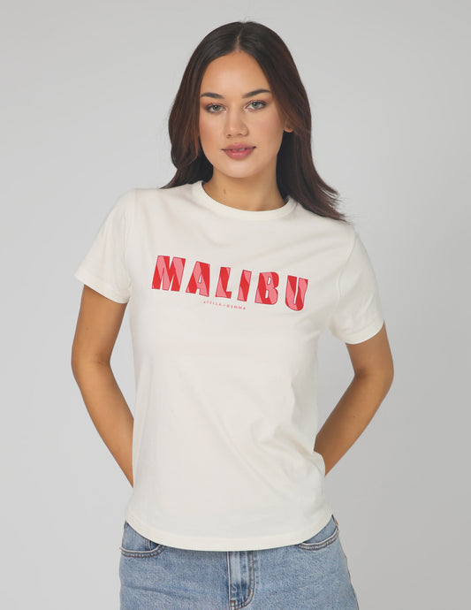 Ace Tee - White Malibu Stripes