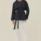Farida Cropped Trench - Navy