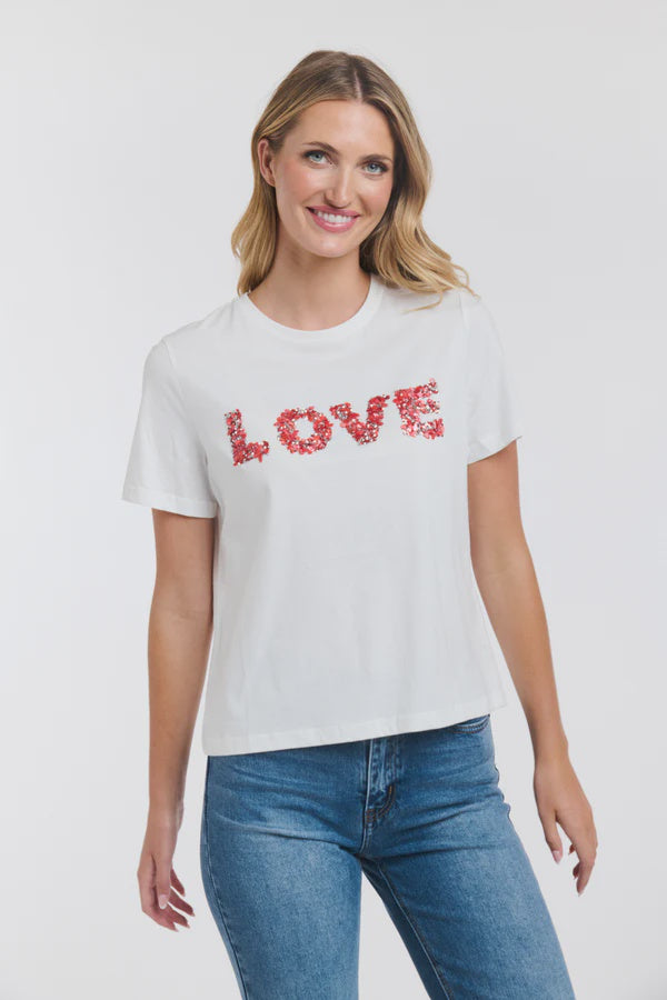 Love Red Sparkle Tee