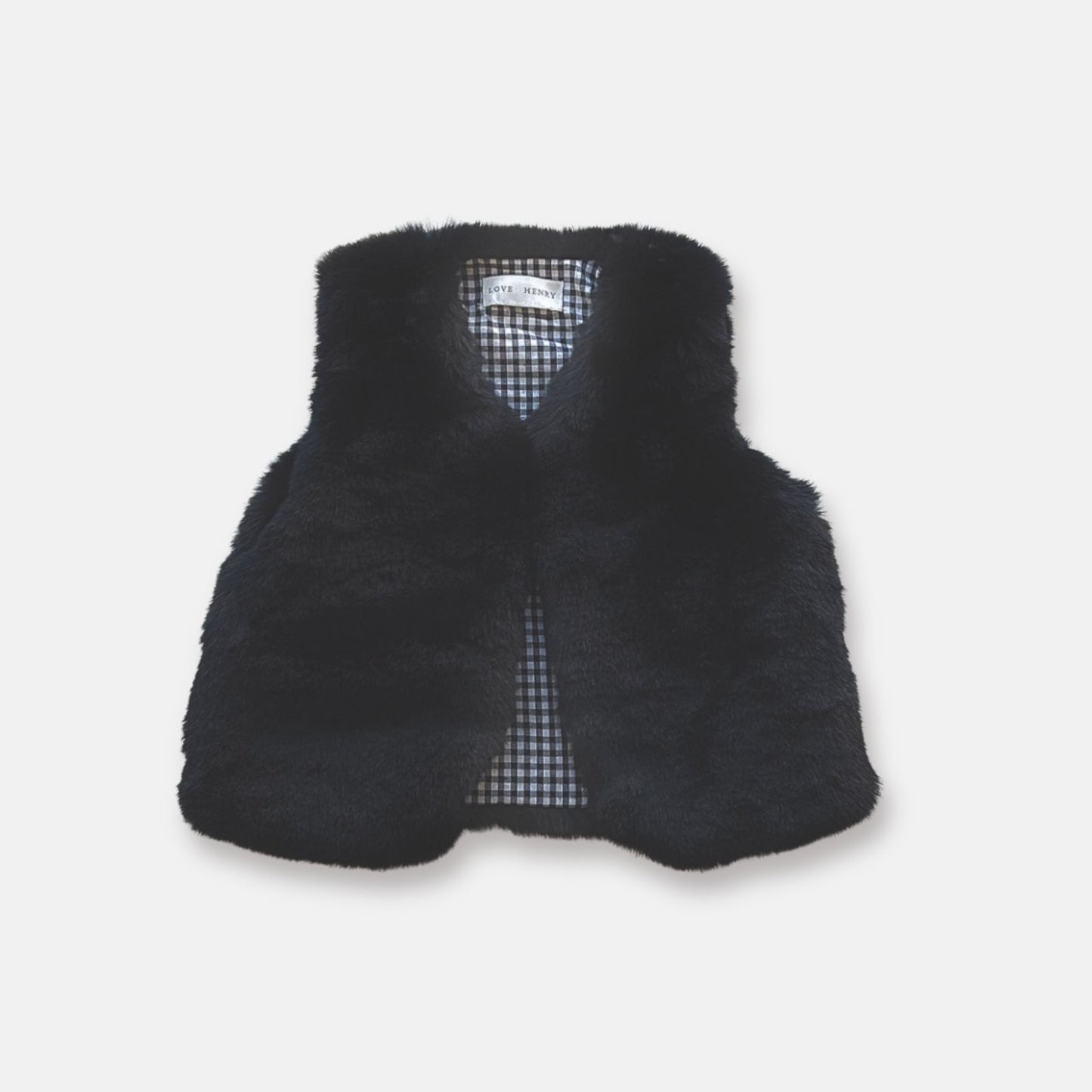 Girls Fur Vest - Navy
