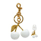 RUBY CHERRY KEYRING PEARL WHITE