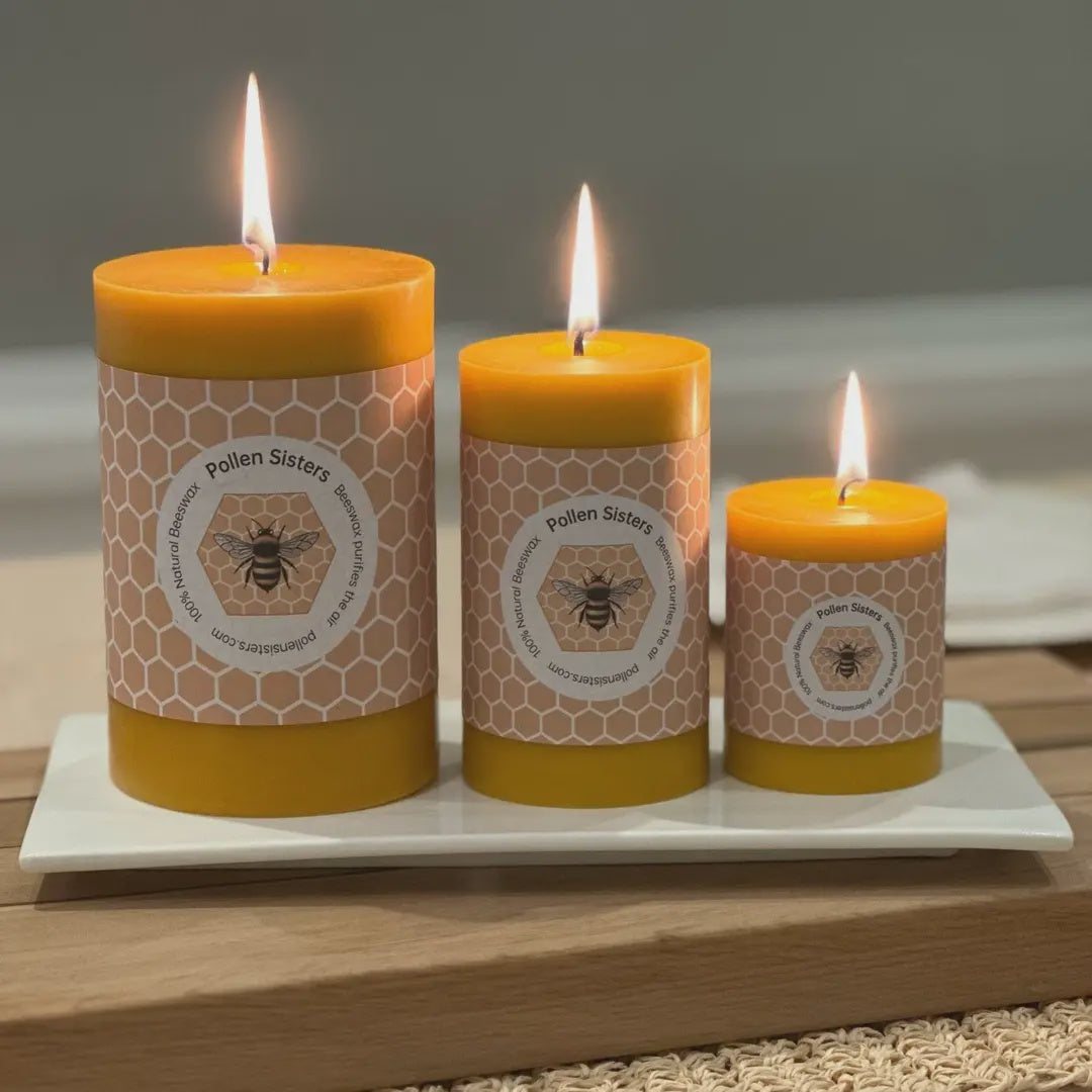 Candle - Mini Hum - Small Pillar – 100% Pure Beeswax