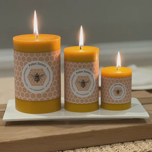 Candle - Mini Hum - Small Pillar – 100% Pure Beeswax