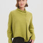 Cowl Neck  Button Knit - Deep Citrus