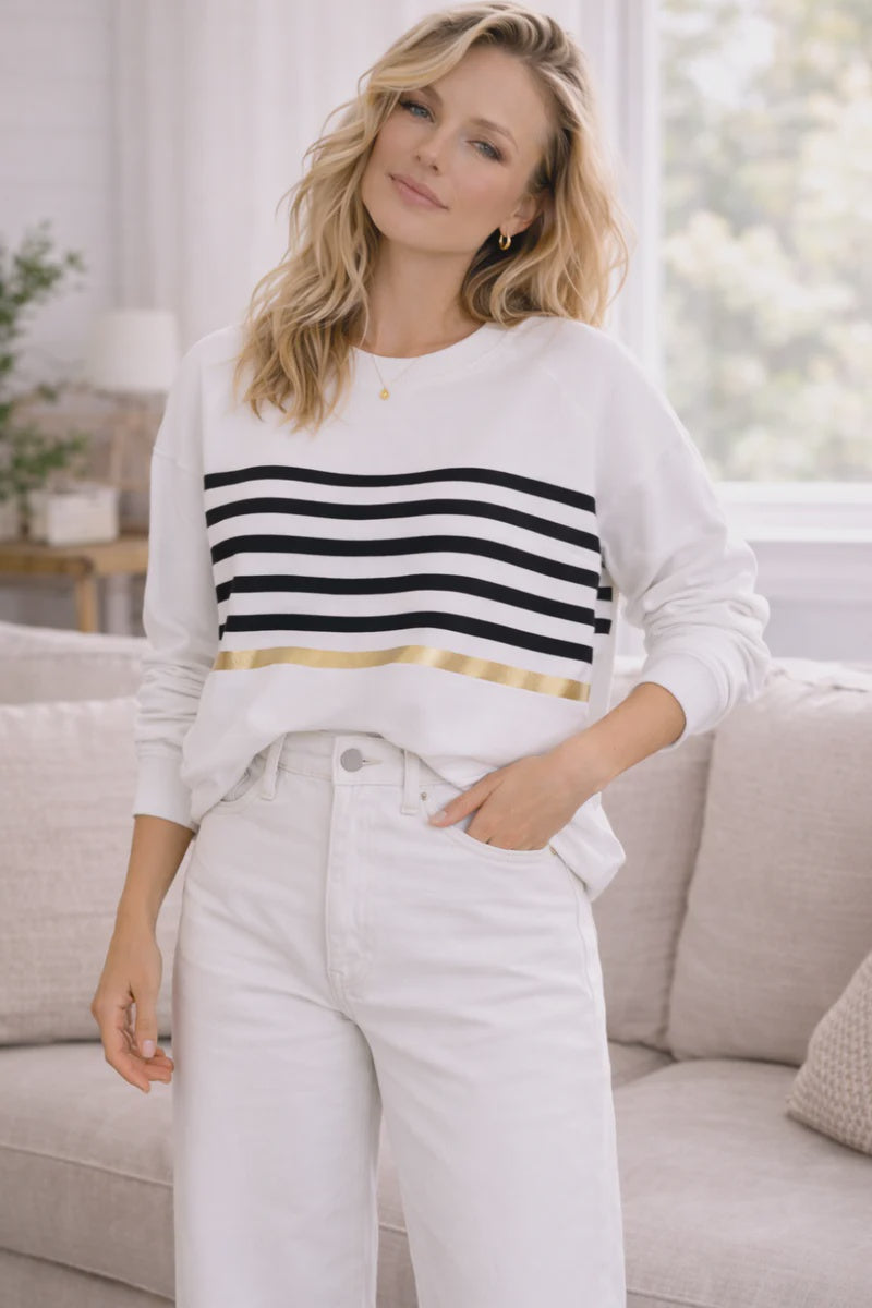 Bally Sweater White - Stripes