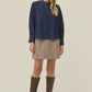 Sloane Denim Frill Shirt Indigo