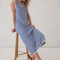 NOVA KNIT MIDI TANK DRESS/SUMMER BLUE STRIPE