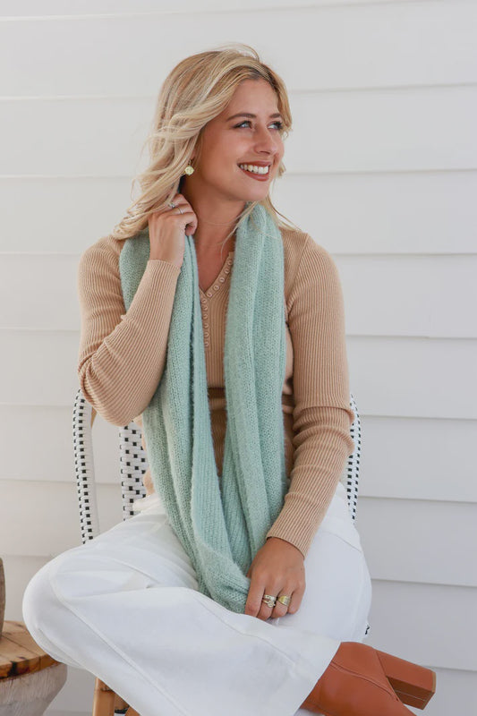 Elaina Mint Snood Scarf