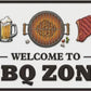 Enamel Wall Sign - Welcome to BBQ Zone 46cm x 28cm