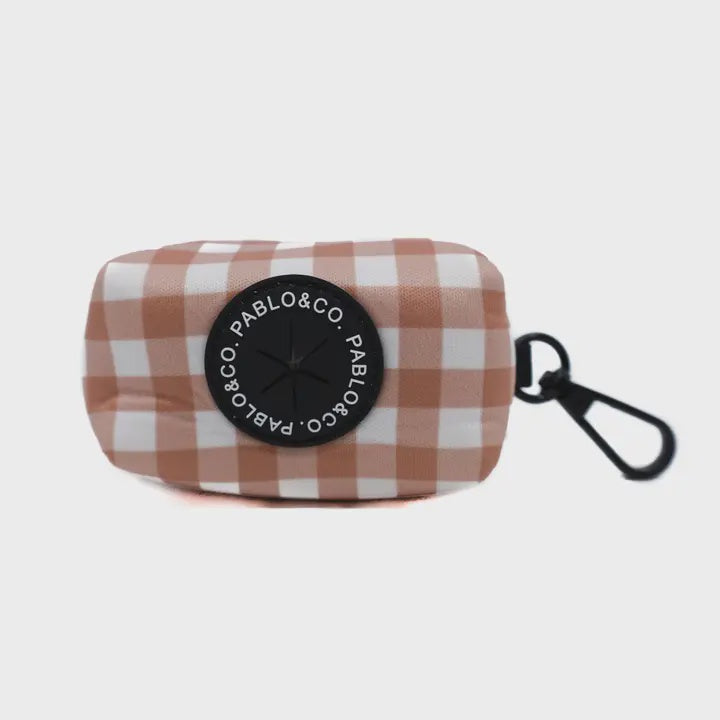 Chocolate Gingham - Dog Poop Bag Holder