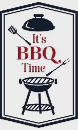 Enamel Wall Sign - It's BBQ Time 60 x 37