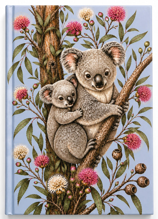 Cuddling Koalas A5 Journal 80 pages Blue