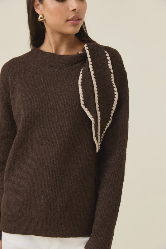 Athena Scarf Jumper Chocolate