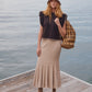 Athena Frill Knit Top - Chocolate