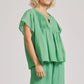 Orsula Button Top Jade