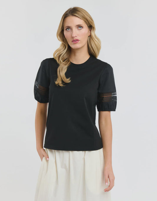 Alex Cotton Sleeve Tee - Black