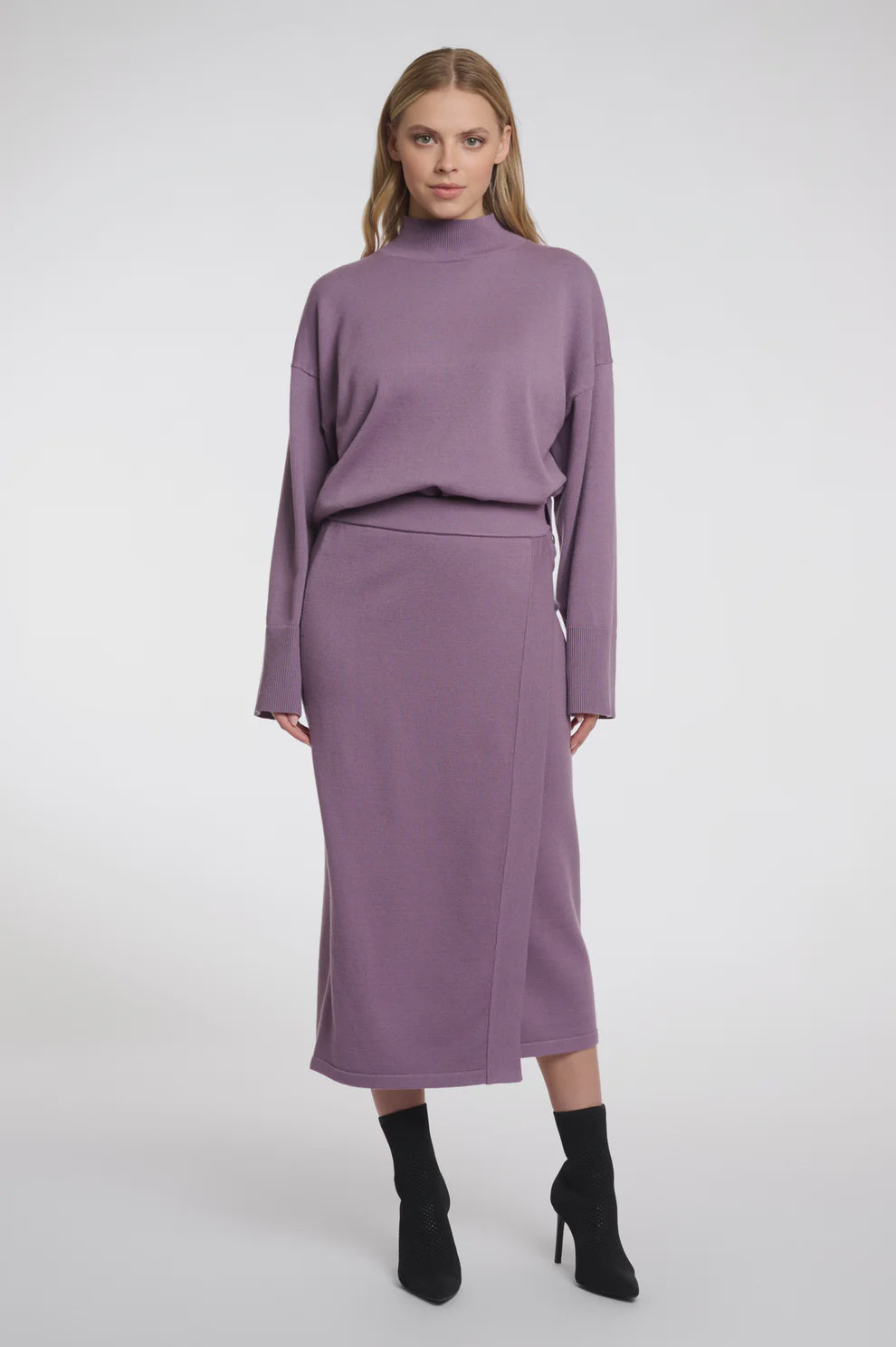 Silvo Knitted Wrap Midi Skirt (Size Medium)