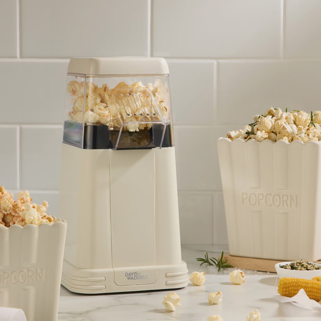 Peggy Small Stoneware Popcorn Bowls 2pcs Set Off Whit