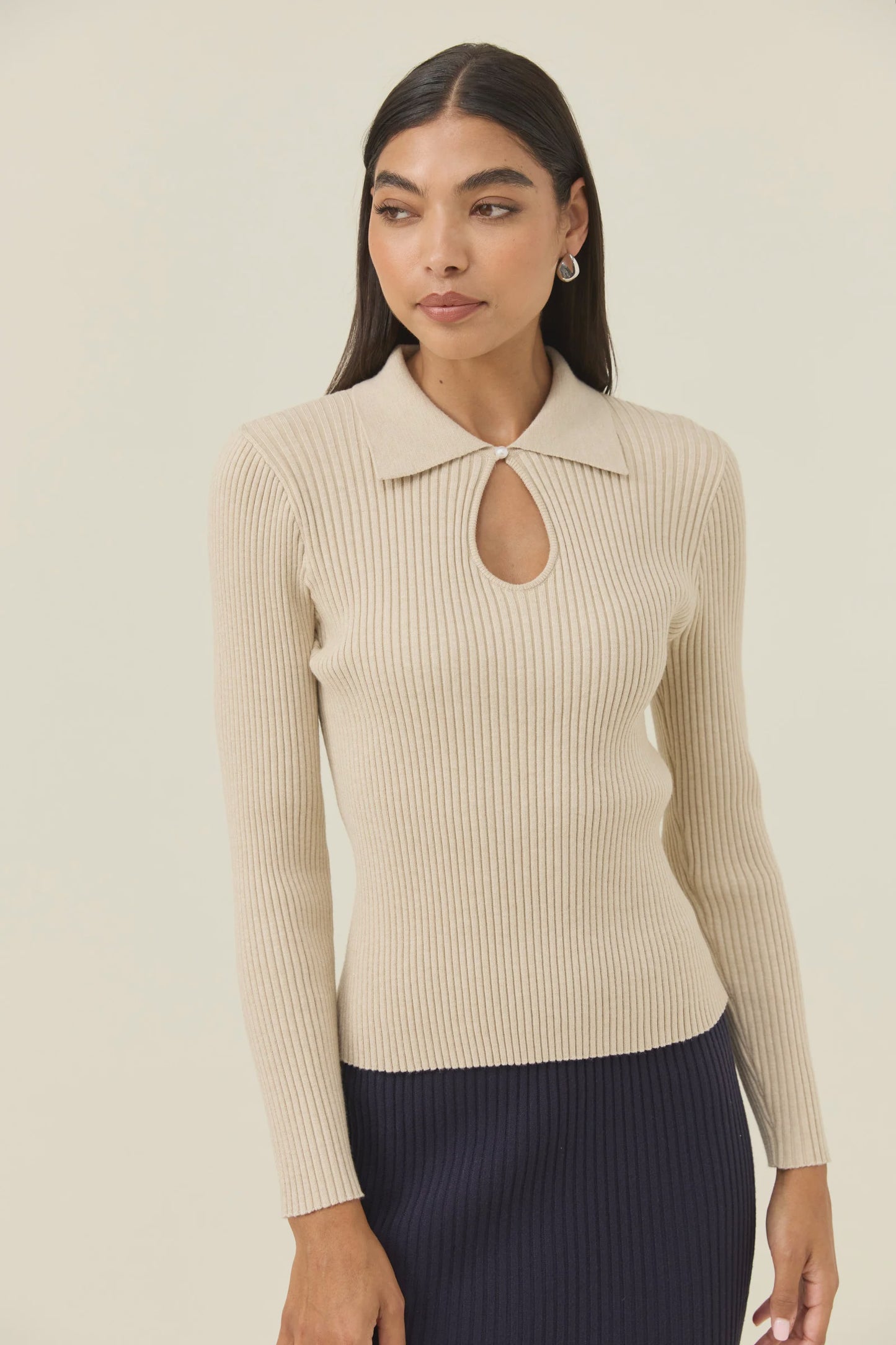 Nell Knit Top - Stone