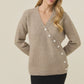 Miru Button Cardigan - Stone