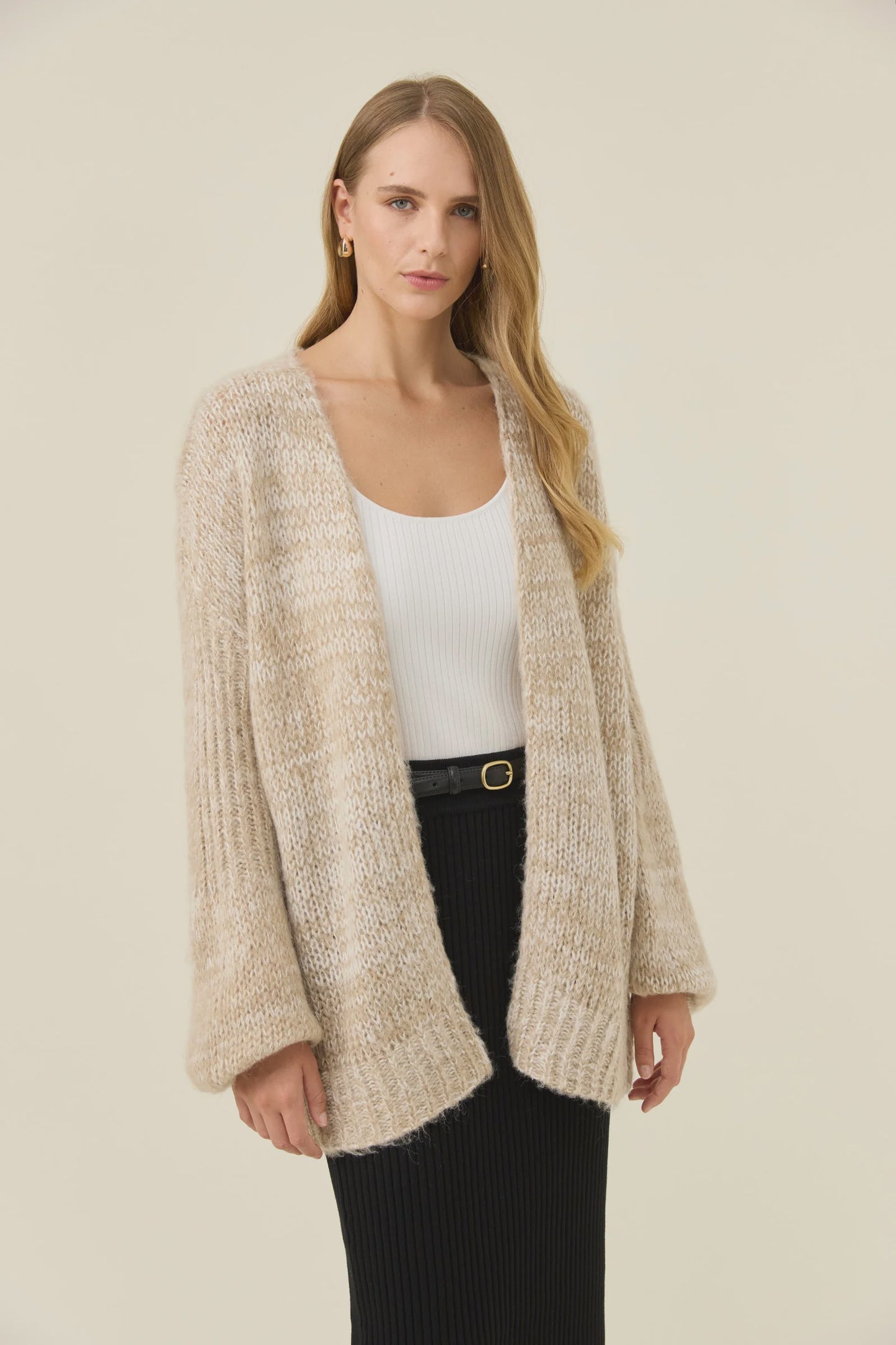 Pallas Relaxed Cardigan - Stone  (One Size)