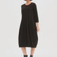 DIAGONAL SEAM KNIT DRESS - Chocolate