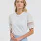 Alex Cotton Sleeve Tee - White
