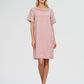 100%LINEN PANEL COW NECK DRESS ROSA