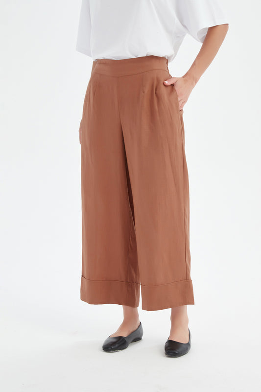Wide Leg Linen Pant - Cedar