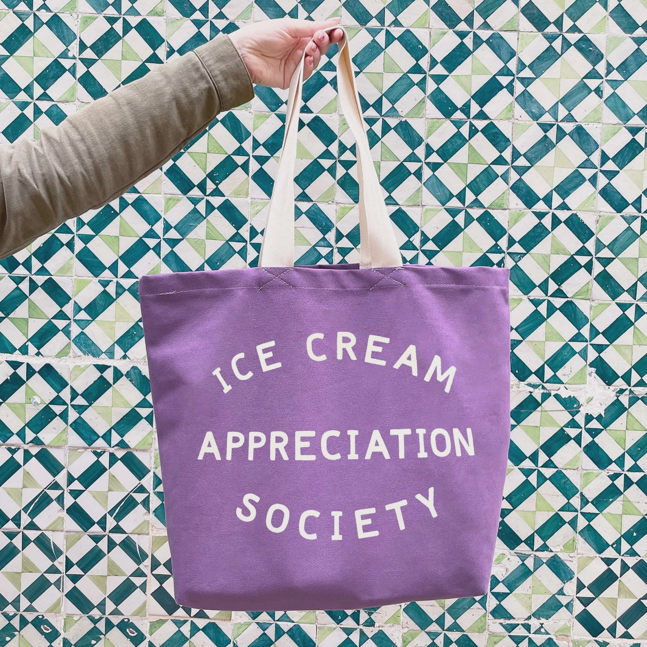Ice Cream Appreciation Society - Lavender Canvas Tote Bag