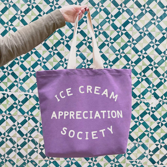 Ice Cream Appreciation Society - Lavender Canvas Tote Bag