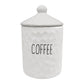 WHITE CERAMIC COFFEE CANNISTER