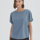 Bubble Sleeve Tee - Steel Blue