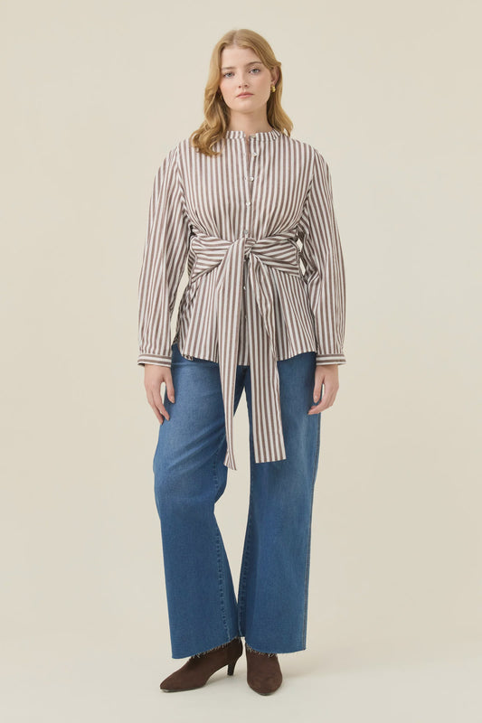 Quinn Wrap Shirt - Chocolate