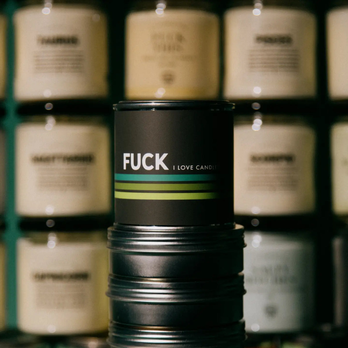 Fuck Retro Stripe | Funny Candle Tin