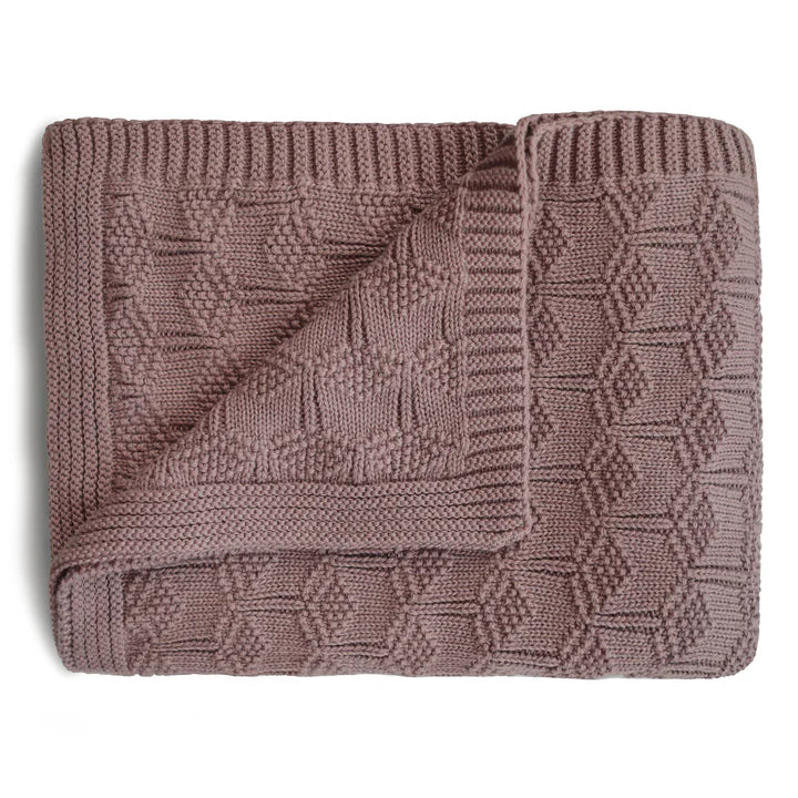 Mushie Honeycomb Blanket Desert Rose