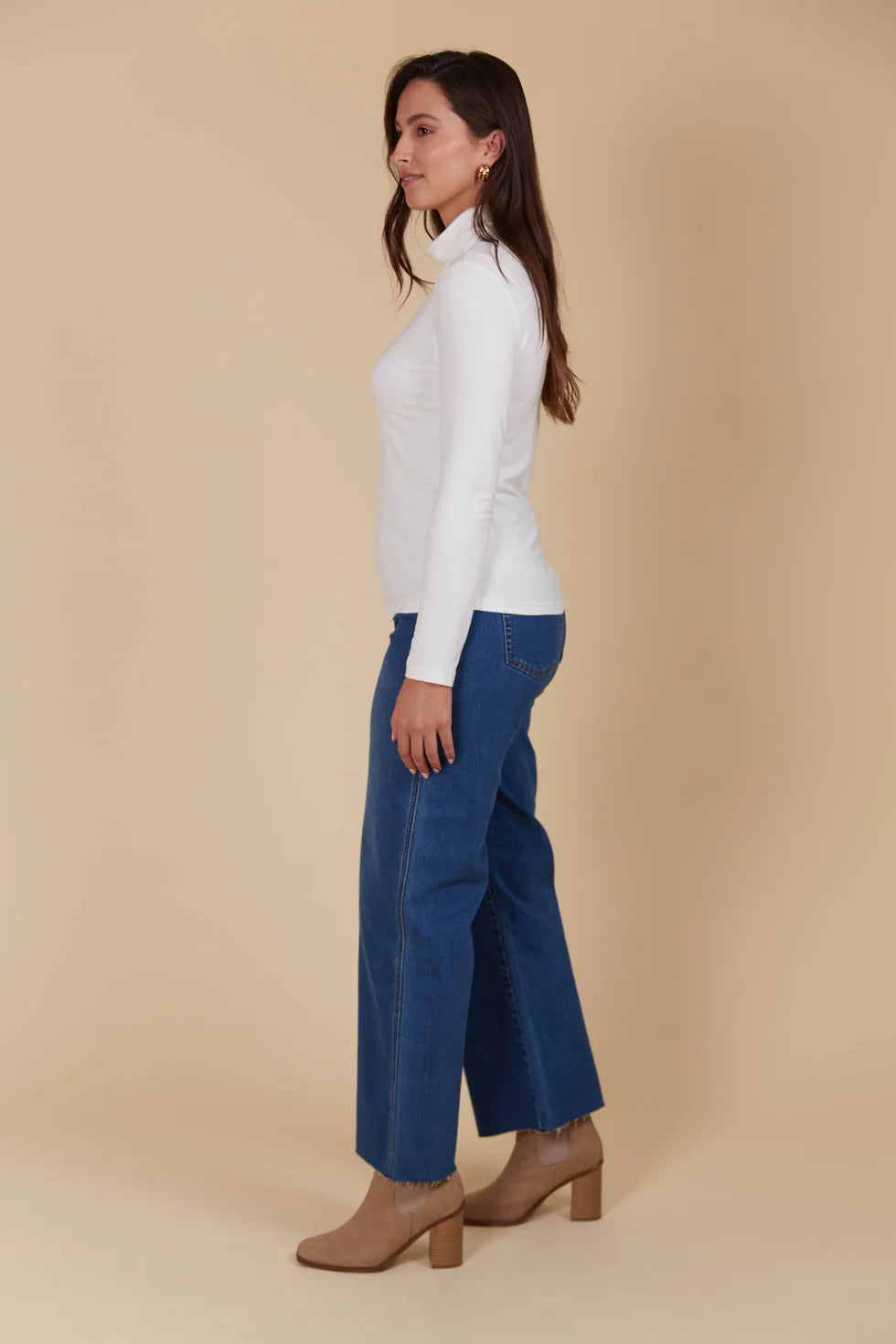 Naria Roll Neck Top - Ivory