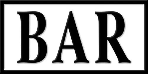 Enamel Wall Sign - Bar 35 x 18