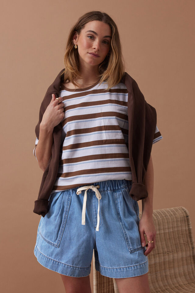 DARCY RELAXED EVERYDAY SHORT / MID BLUE WASH