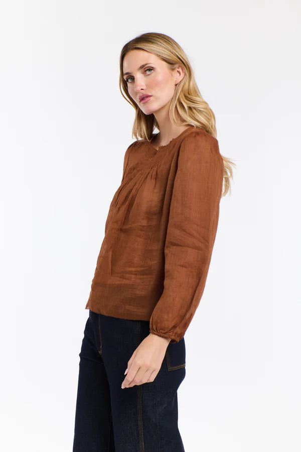 Ariel Long Sleeve Top - Brandy