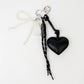 Keychain Rope and Heart - Black