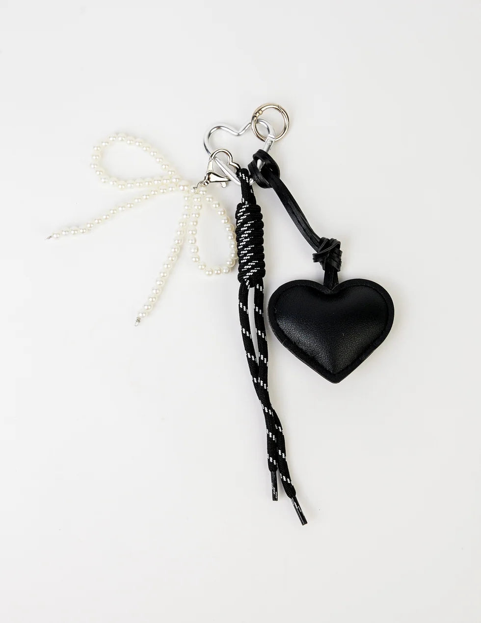 Keychain Rope and Heart - Black