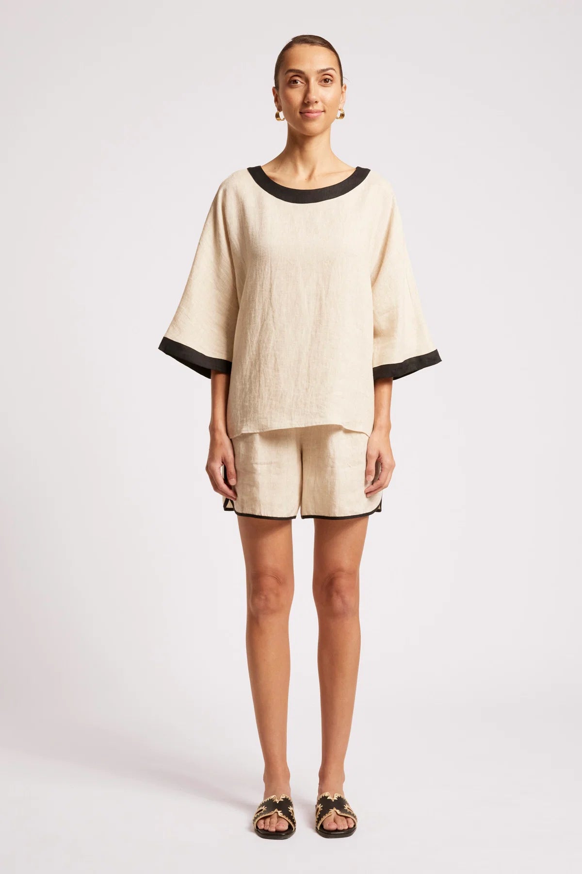 Maris Relaxed Splice Top One Size - Tusk / Black