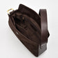 Portsea Suede & Leather Shoulder Bag - Chocolate