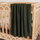 Olive Diamond Knit Organic Baby Blanket