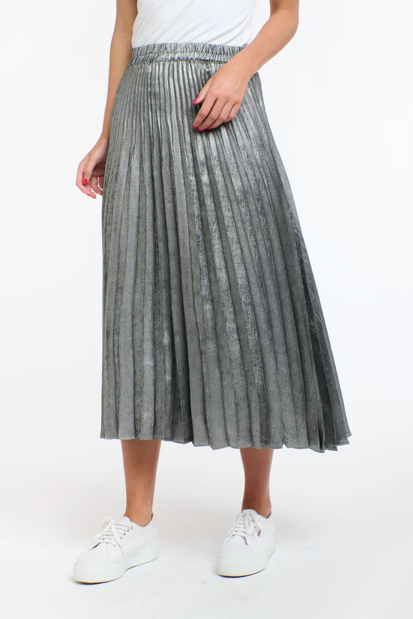 Metallic Skirt - Silver Pewter