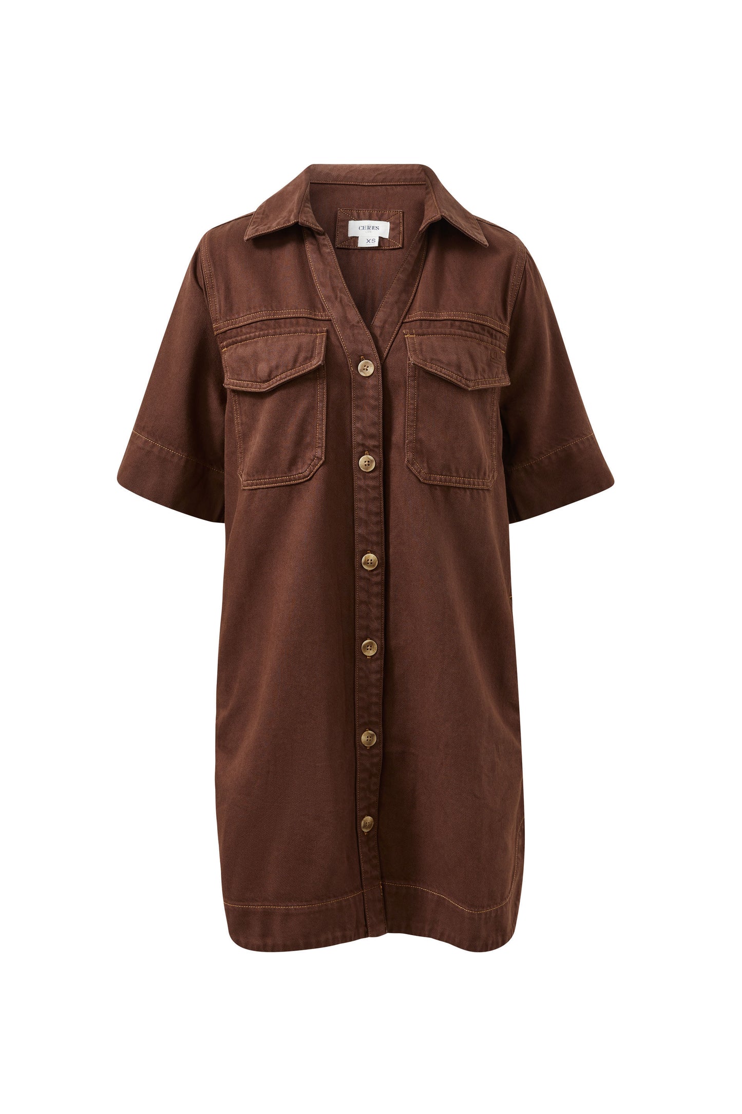Bonnie Relaxed Shirt Dress  /  Chocolate