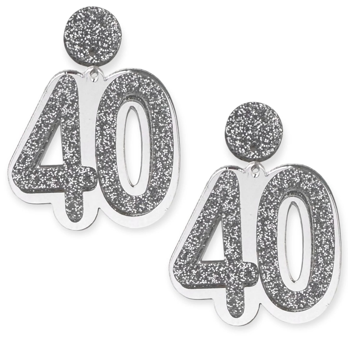 40 Birthday Earrings (Silver / Silver)
